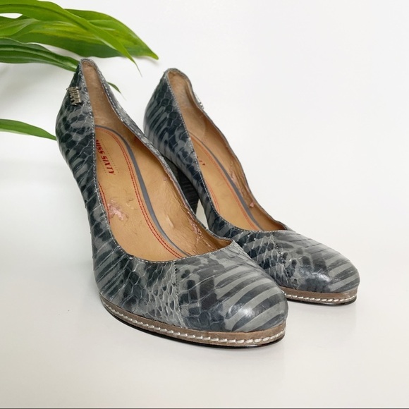 Miss Sixty Pumps Gray Leather Alligator print pumps 38.5/8 - Picture 4 of 11
